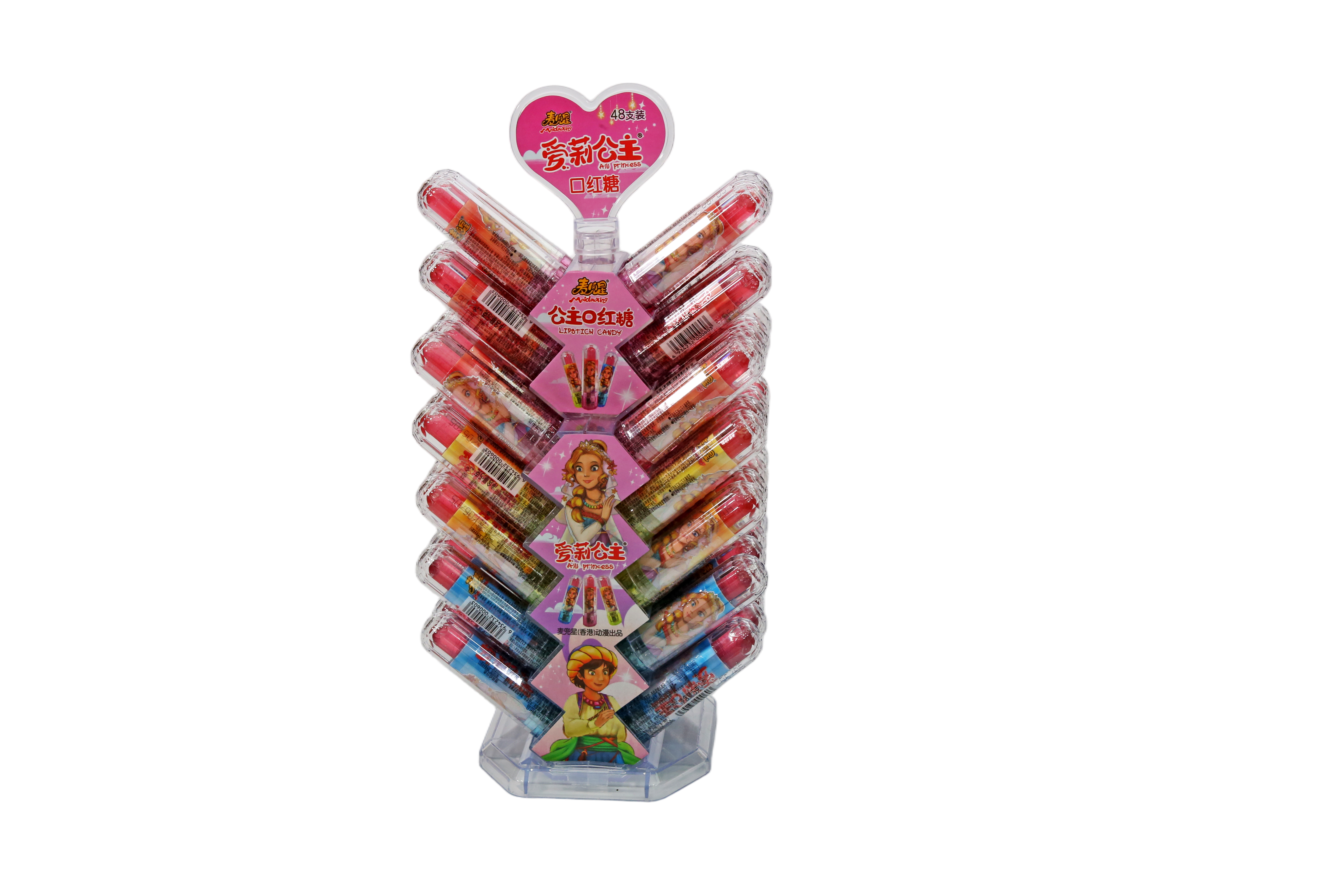 Glowing Lipstick Candy Display Stand (48 Pieces)
