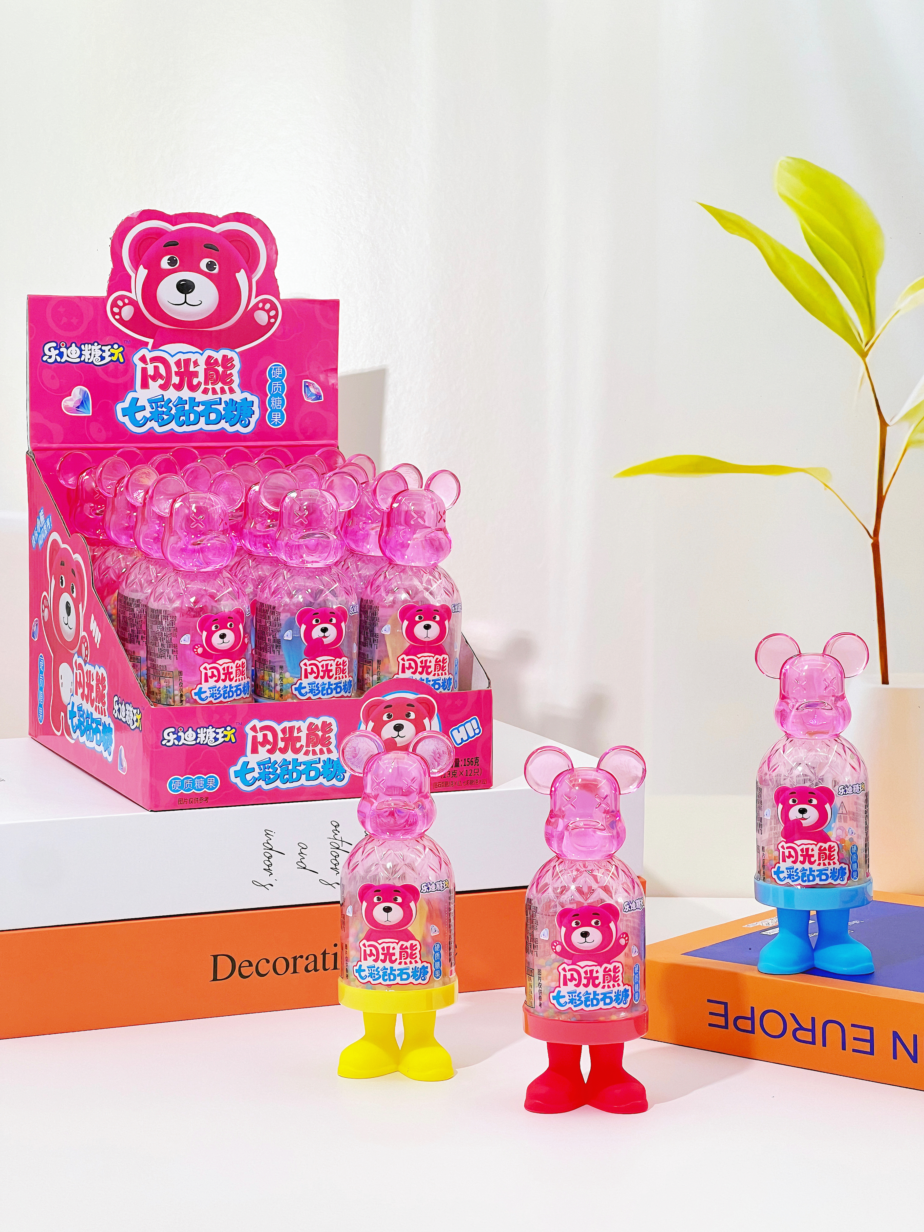 Glowing Bear Colorful Diamond Candy